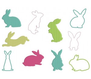 Stickserie - Hasen Silhouette